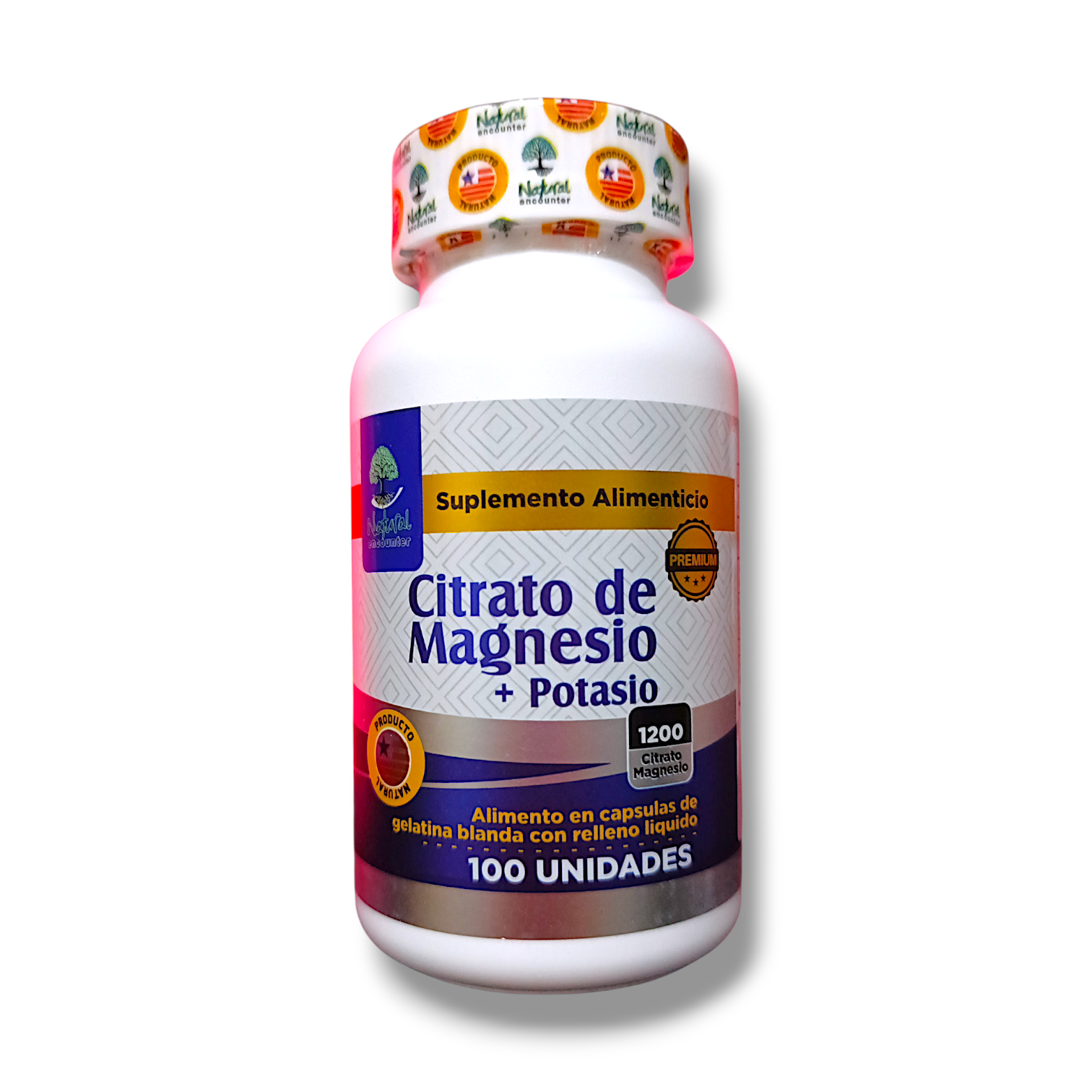 CITRATO DE MAGNESIO + POTASIO - 100 CÁPSULAS NATURAL ENCOUNTER