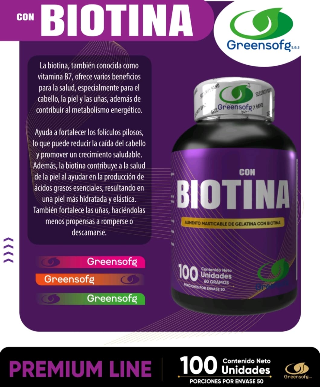 BIOTINA - 100 CÁPSULAS GREENSOFG